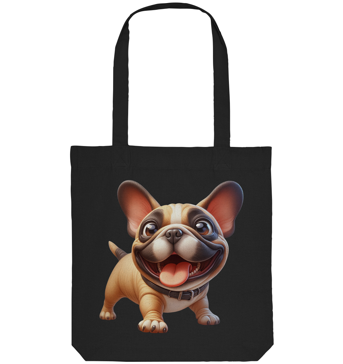 Französische Bulldogge Cartoon personalisierbar - Organic Tote-Bag