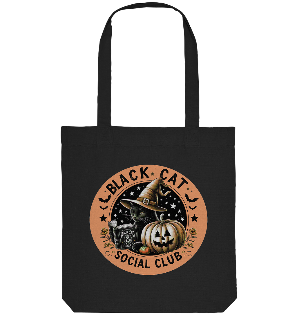 Halloween Black Cat Social Club - Organic Tote-Bag