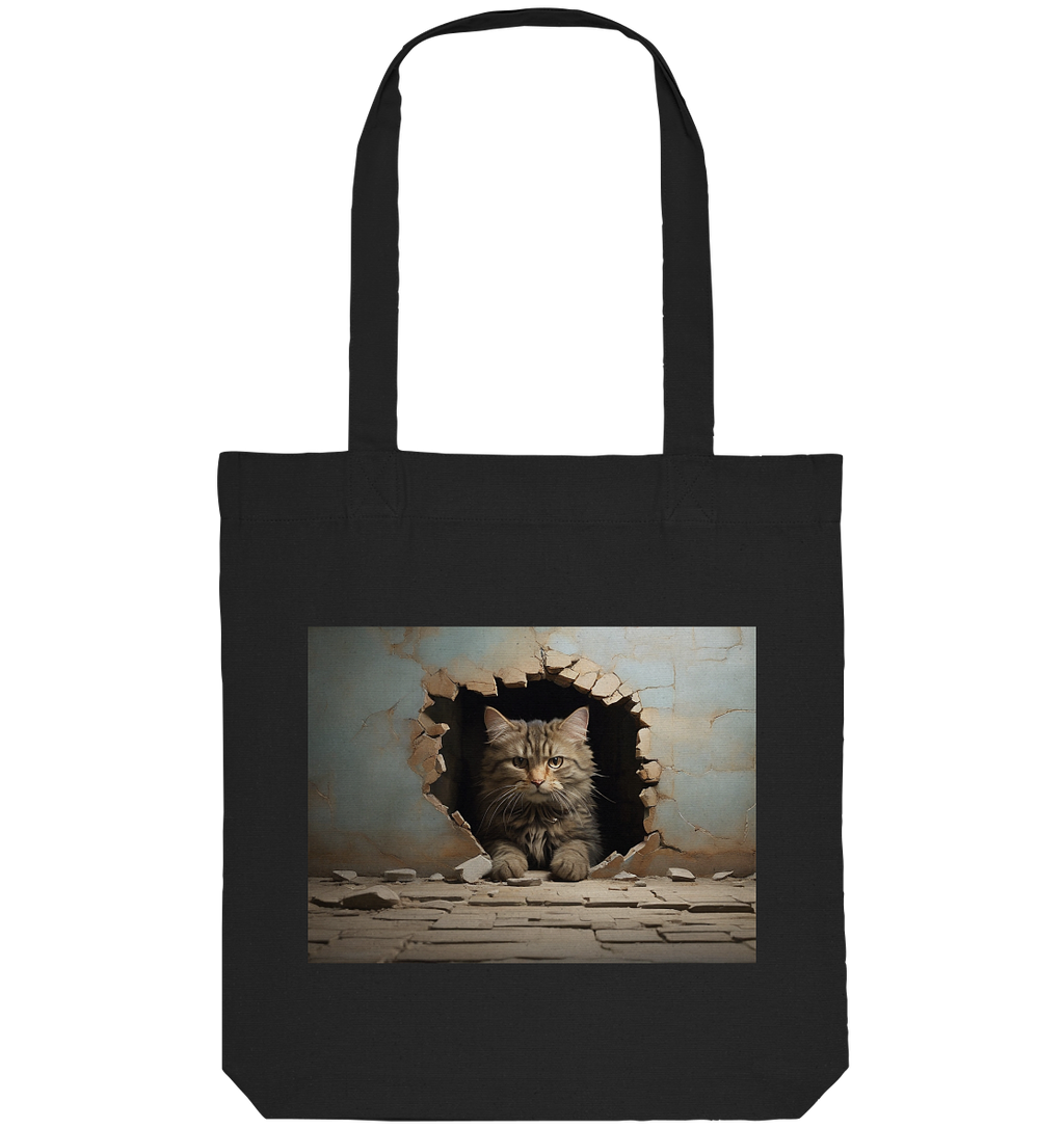 Katze durch wand - Organic Tote-Bag