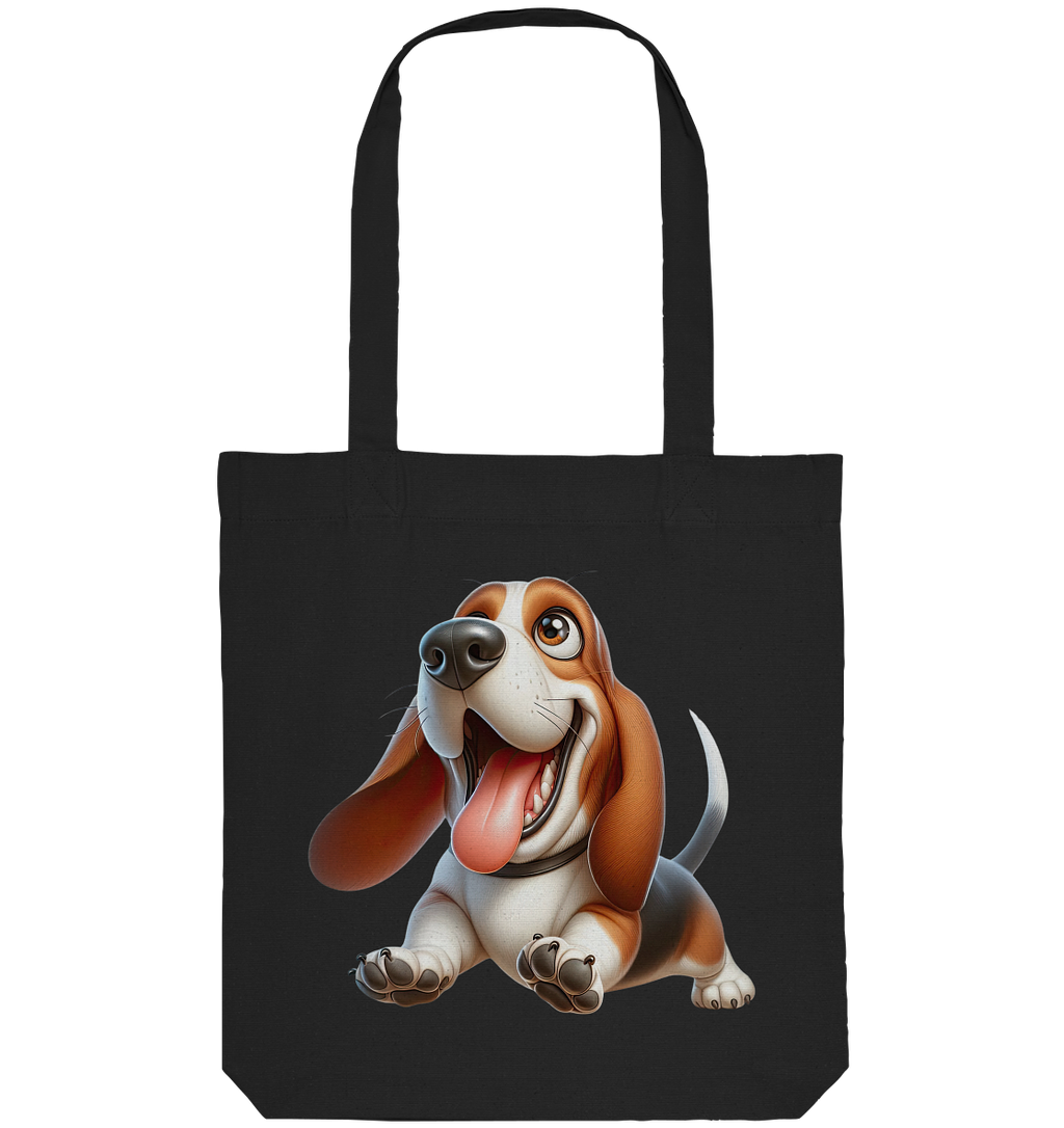 Basset Hound Cartoon personalisierbar - Organic Tote-Bag