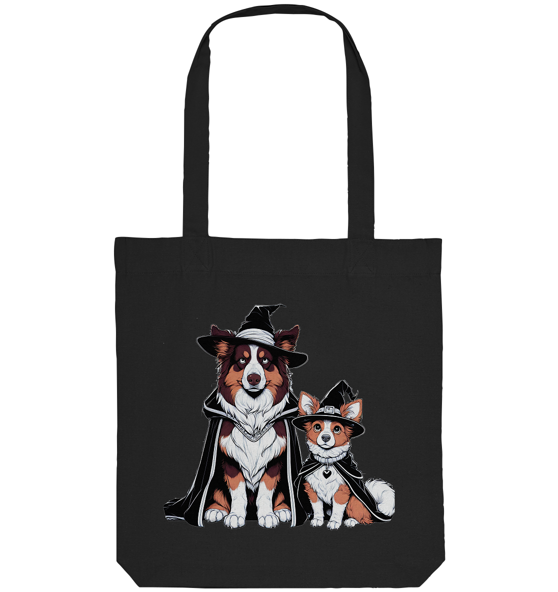 Halloween Wizard Hunde Terrier und Australian Sheppard  - Organic Tote-Bag