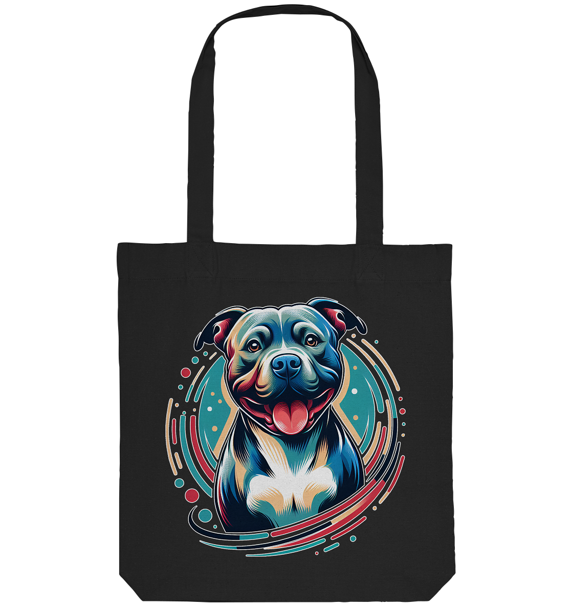 Happy Pittbull / Staffy PopArt - Organic Tote-Bag