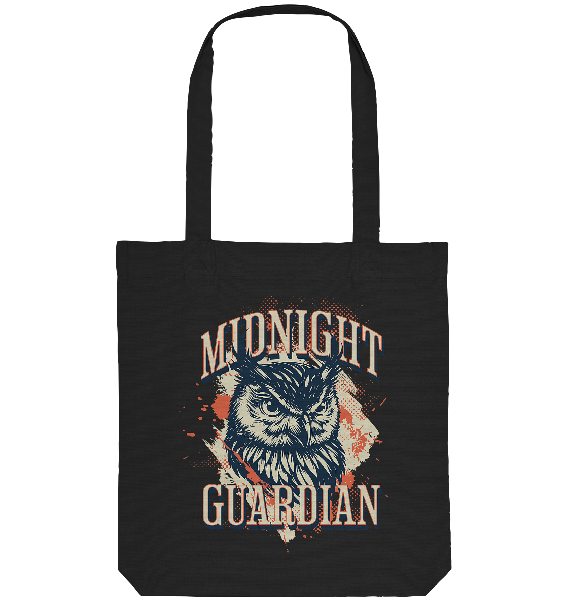 Eule Vintage Art - Midnight Guardian - Organic Tote-Bag