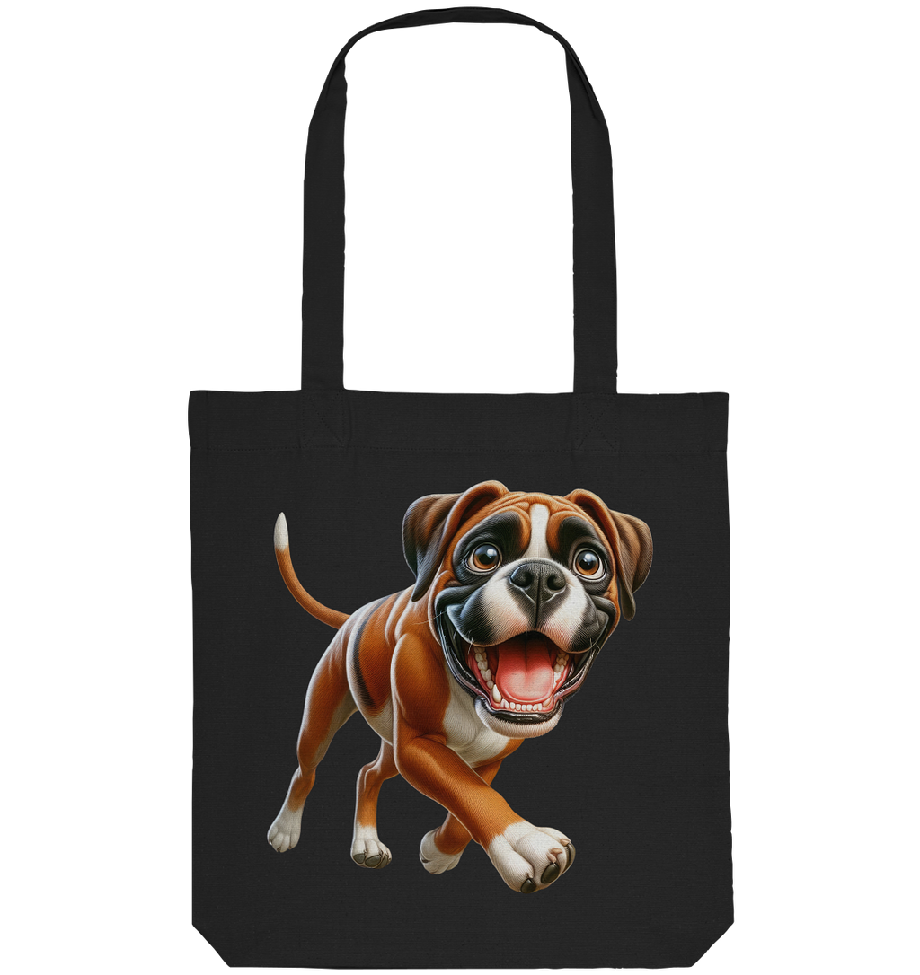 Boxer Cartoon Hund personalisierbar - Organic Tote-Bag