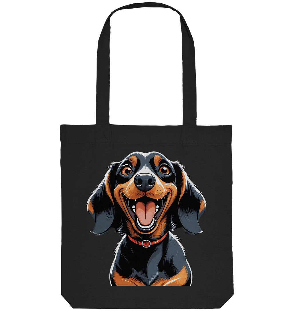 Happy Dackel Cartoon - Organic Tote-Bag