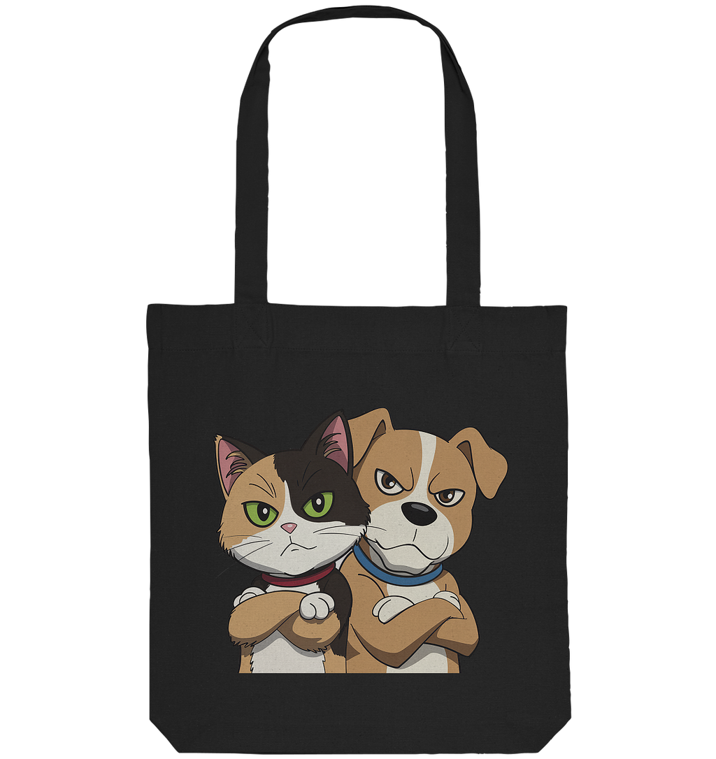 Hund und Katze grumpy - personalisierbar - Organic Tote-Bag
