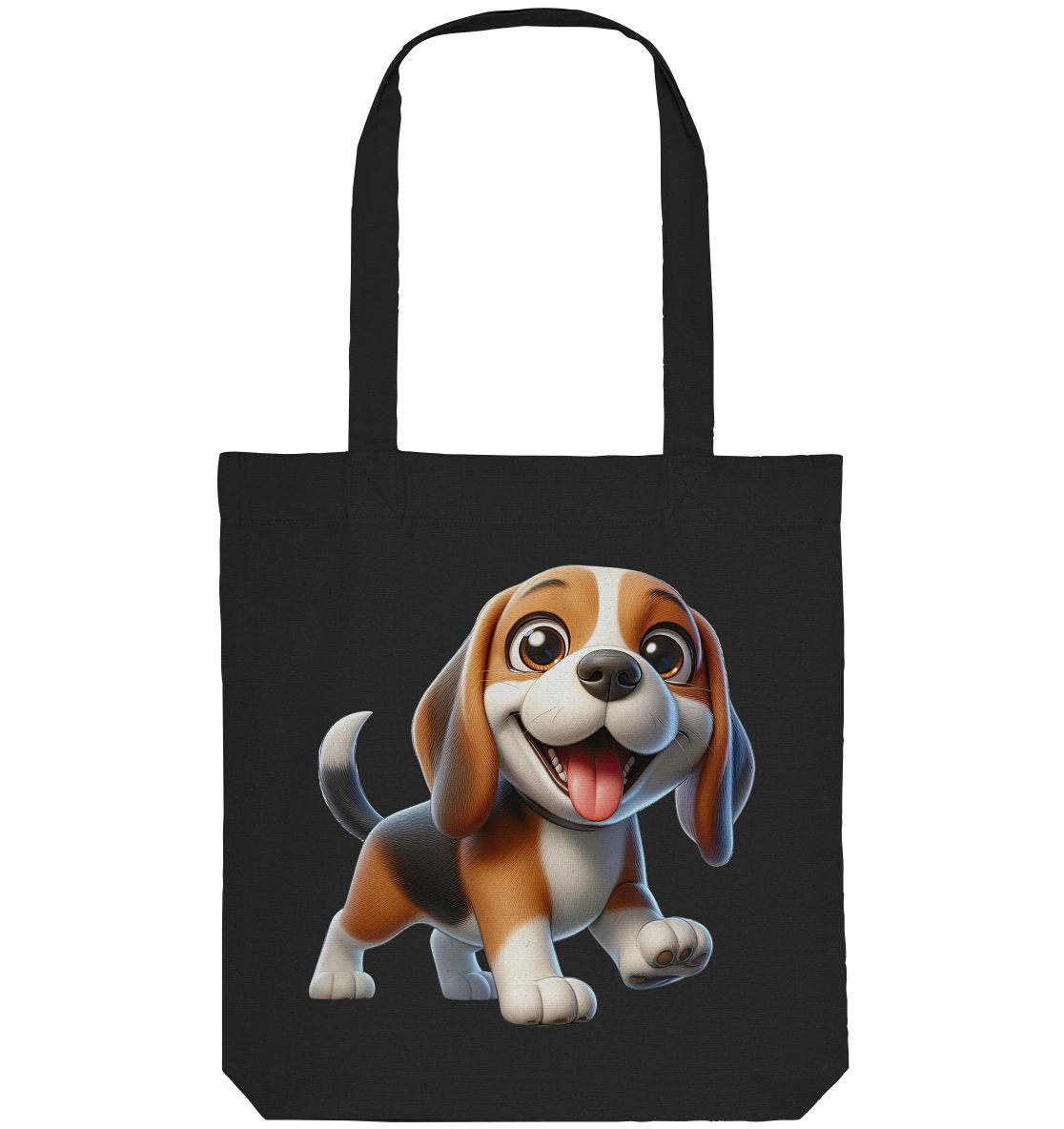 Beagle Cartoon Hund personalisierbar - Organic Tote-Bag