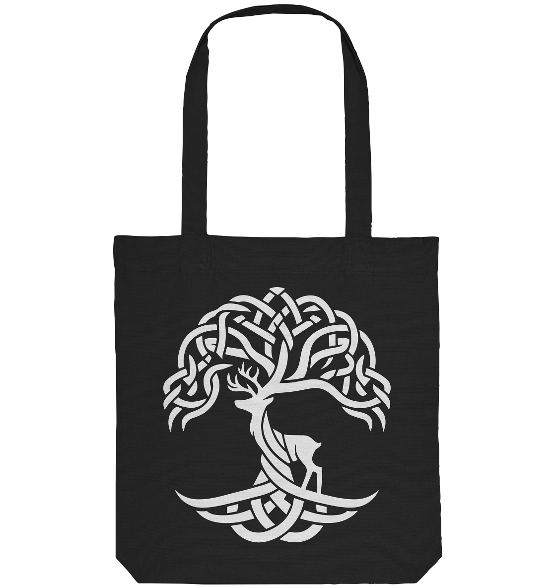 Keltischer Lebensbaum mit Hirsch - Organic Tote-Bag