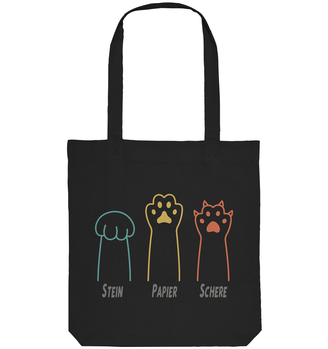 Pfoten Stein-Papier-Schere - Organic Tote-Bag