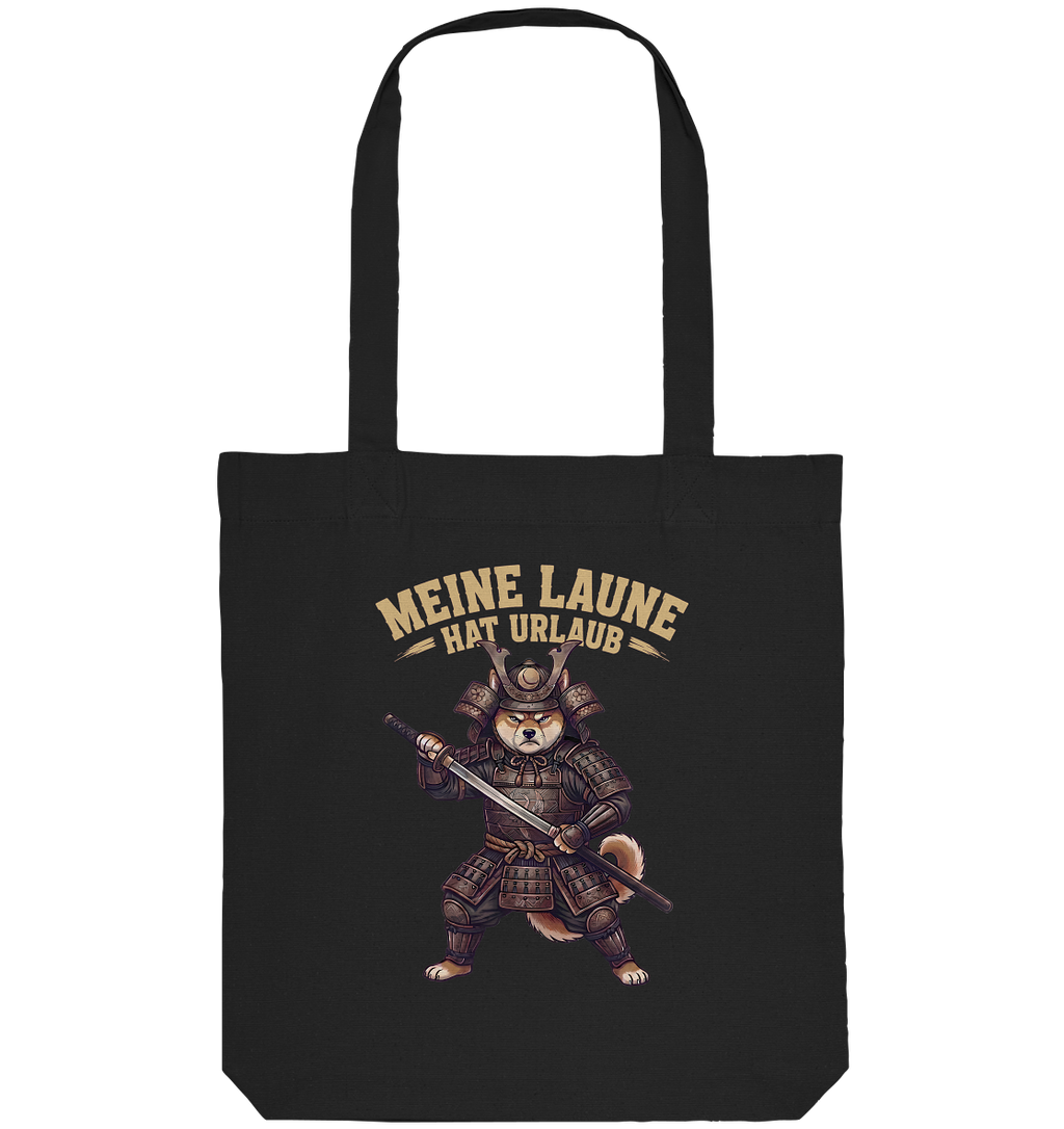 Meine Laune hat Urlaub – Lustiger Shiba Samurai Hund - Organic Tote-Bag