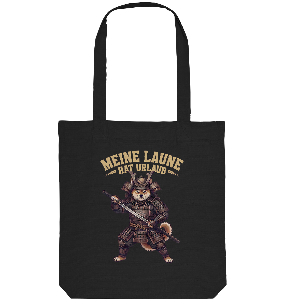 Meine Laune hat Urlaub – Lustiger Shiba Samurai Hund - Organic Tote-Bag