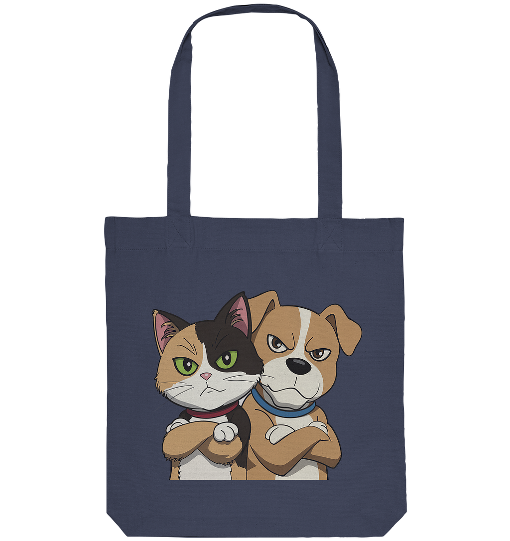 Hund und Katze grumpy - personalisierbar - Organic Tote-Bag