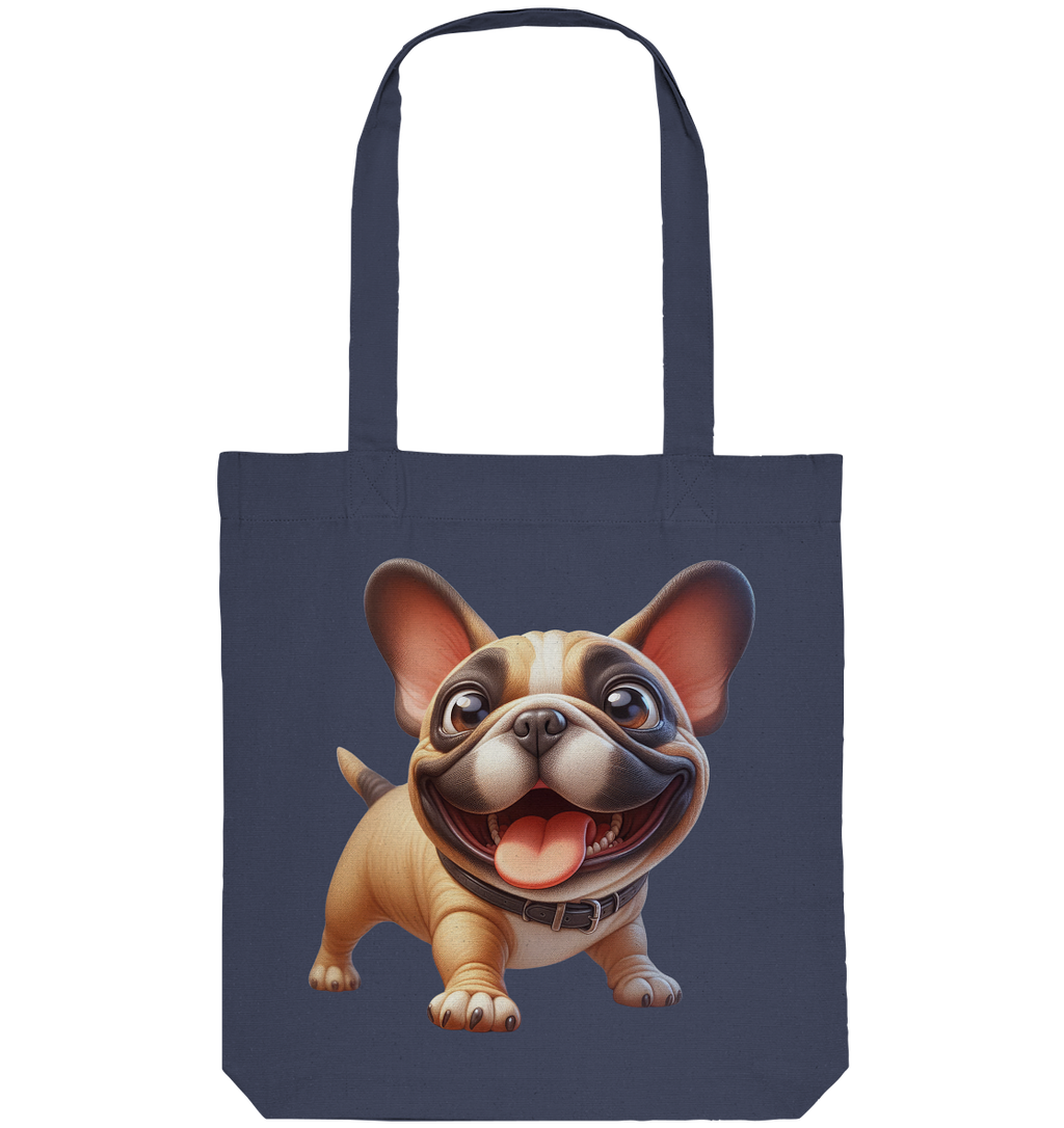 Französische Bulldogge Cartoon personalisierbar - Organic Tote-Bag
