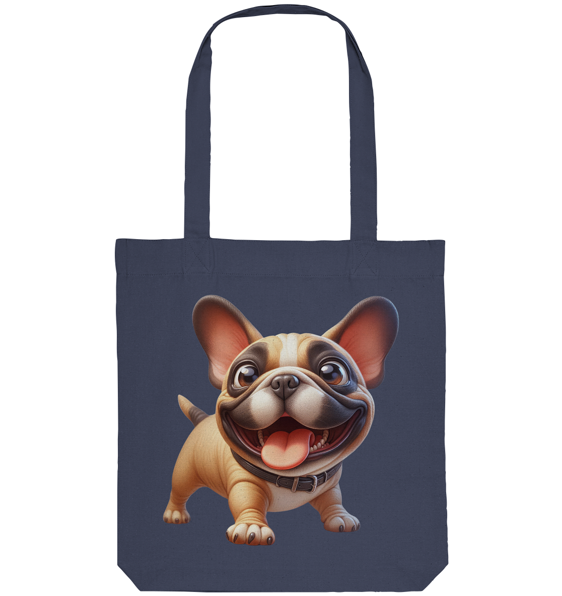 Französische Bulldogge Cartoon personalisierbar - Organic Tote-Bag