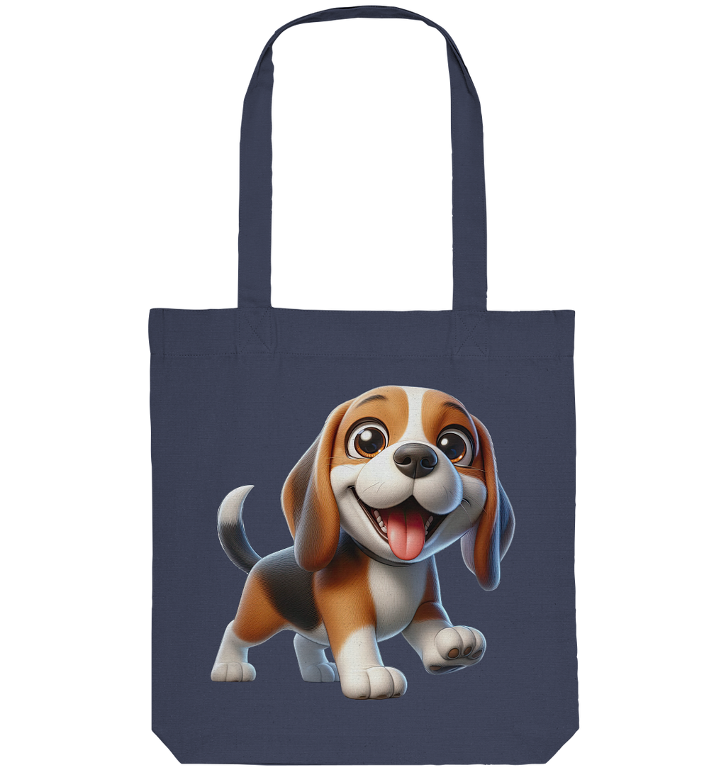Beagle Cartoon Hund personalisierbar - Organic Tote-Bag