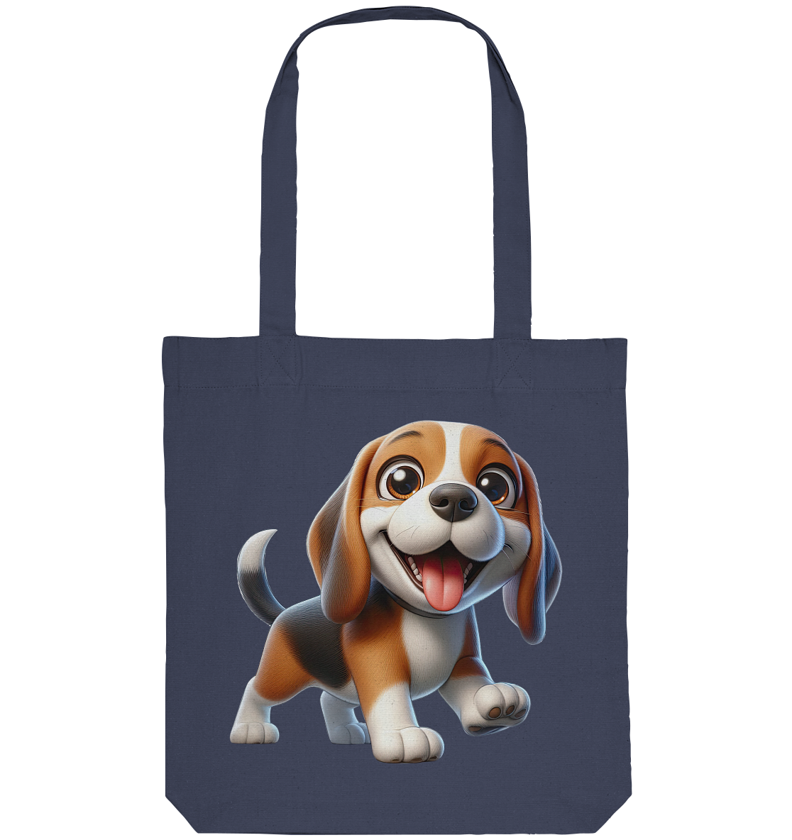 Beagle Cartoon Hund personalisierbar - Organic Tote-Bag