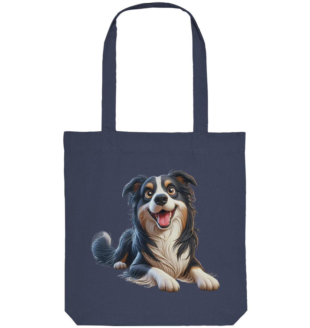 Border Collie Cartoon - personalisierbar - Organic Tote-Bag