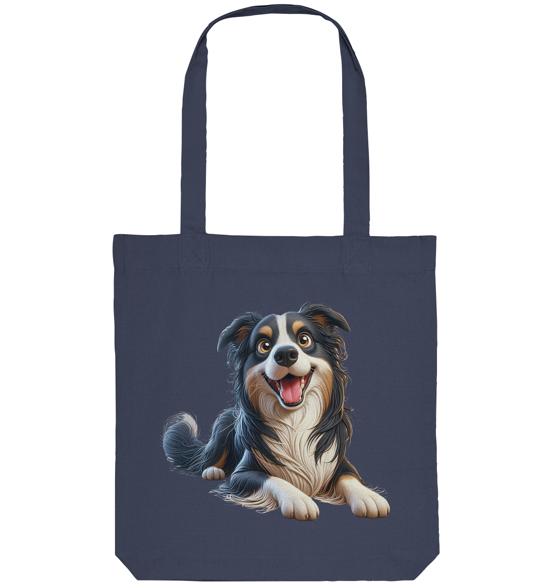 Border Collie Cartoon - personalisierbar - Organic Tote-Bag