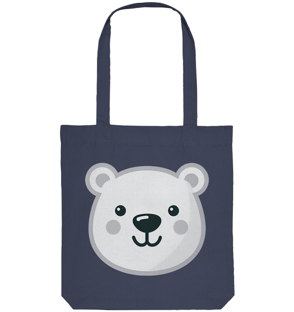 Fröhliche Eisbär Gesicht  - personalisierbar - Organic Tote-Bag