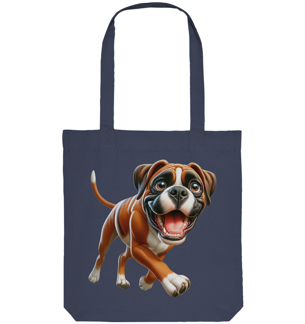 Boxer Cartoon Hund personalisierbar - Organic Tote-Bag