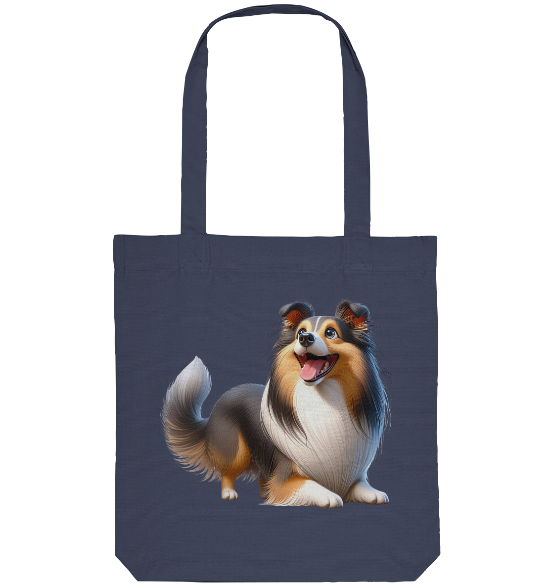 Shetland Sheepdog cartoon personalisierbar - Organic Tote-Bag