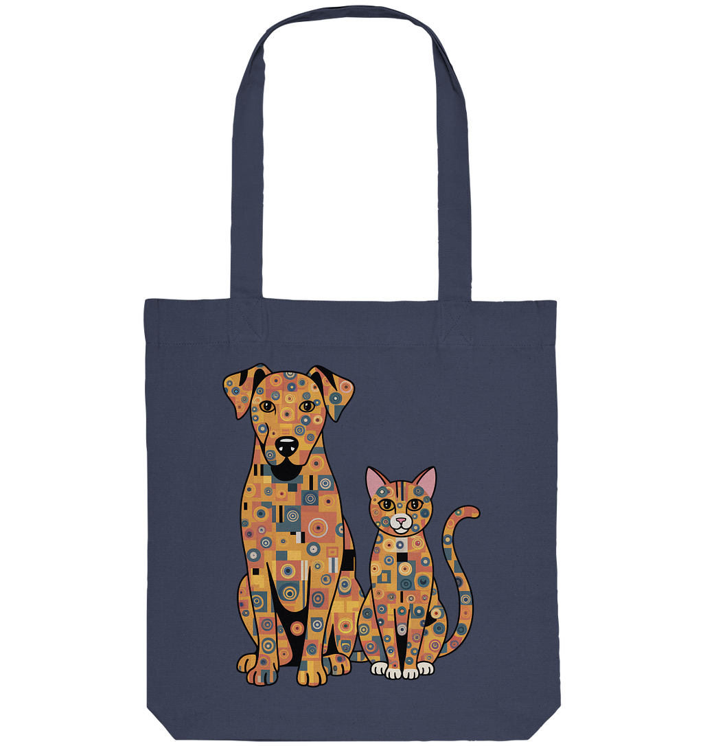 Illustration Hund und Katze in Klimt  Style - Organic Tote-Bag