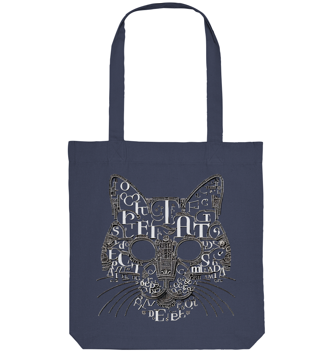 katzenkopf modernes design Buchstaben - Organic Tote-Bag