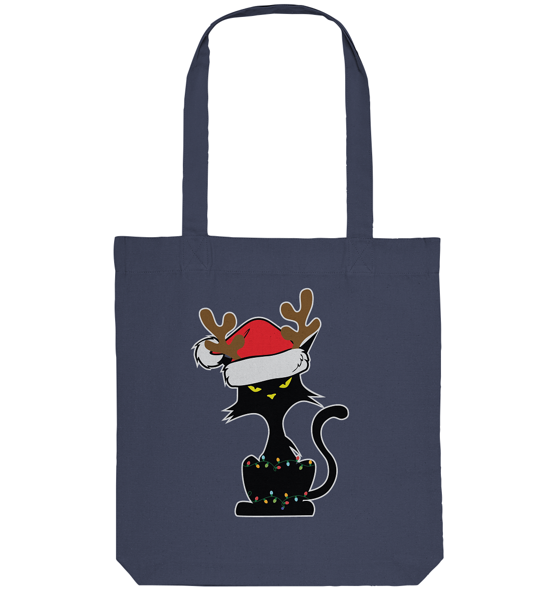 Grumpy Weihnachts Katze Cartoon - Organic Tote-Bag