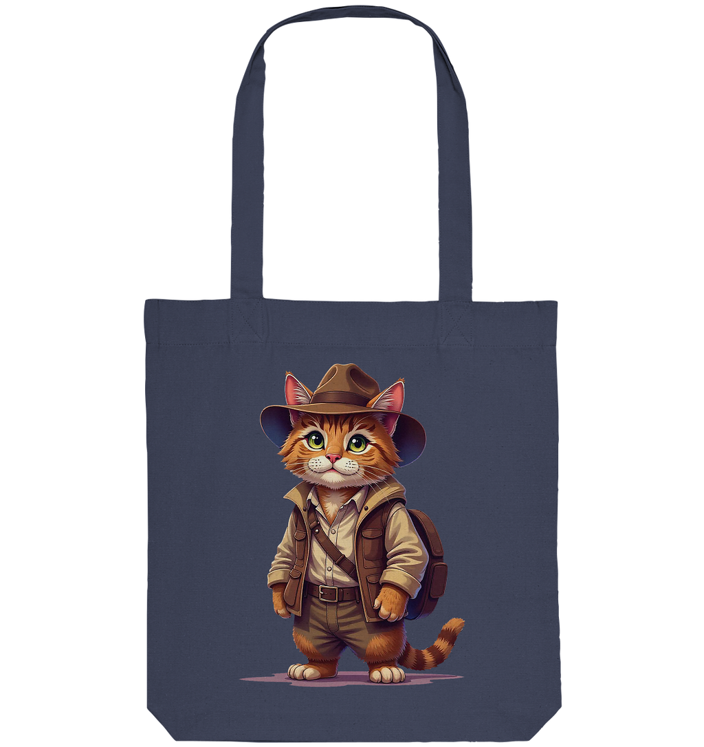 Abenteurer Katze Cartoon  - personalisierbar - Organic Tote-Bag