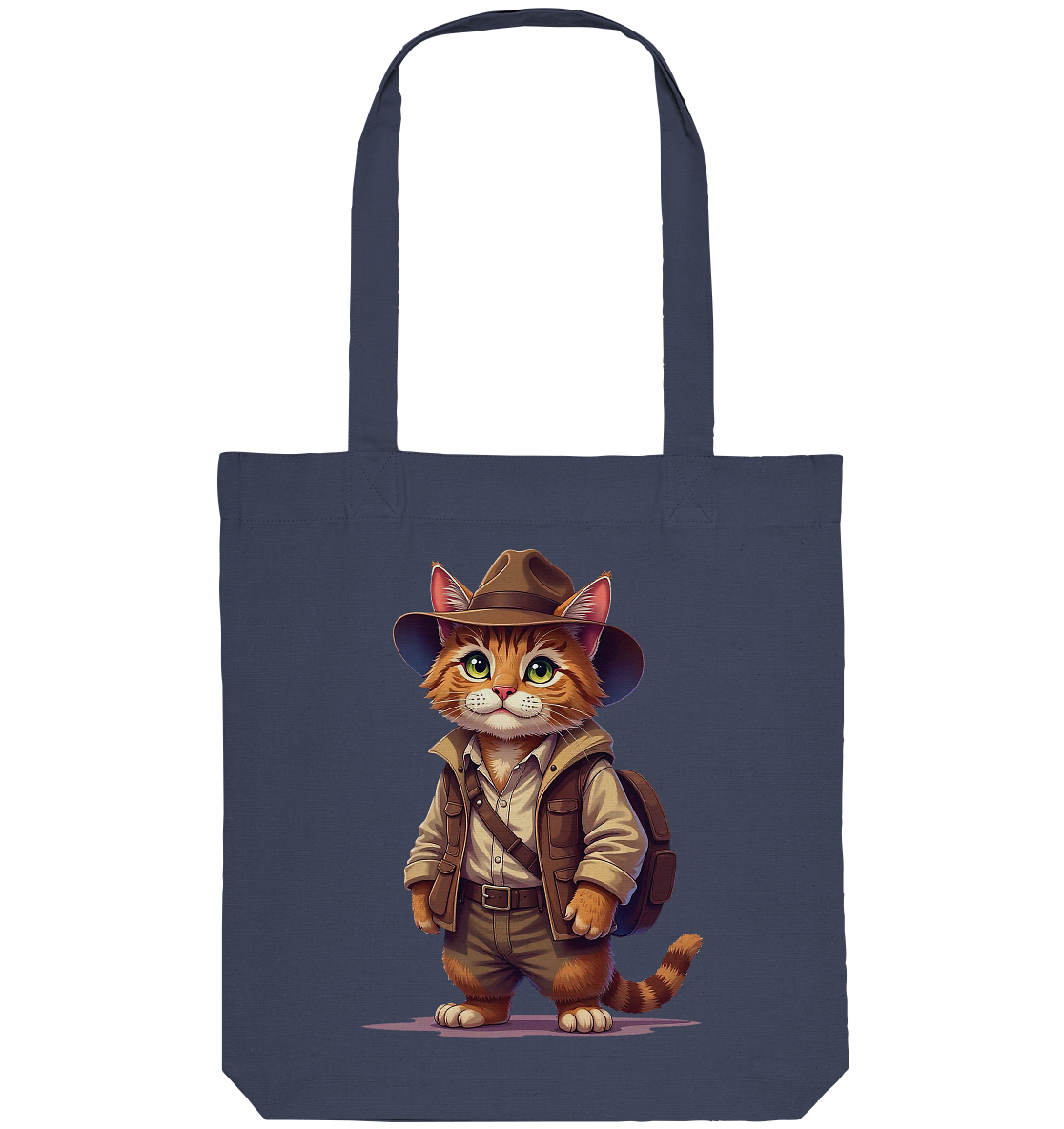 Abenteurer Katze Cartoon  - personalisierbar - Organic Tote-Bag