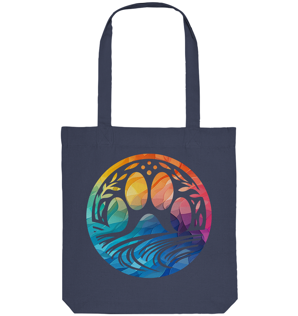 Modern Design Pfote mit regenbogenartigen Farbverlauf  - Organic Tote-Bag