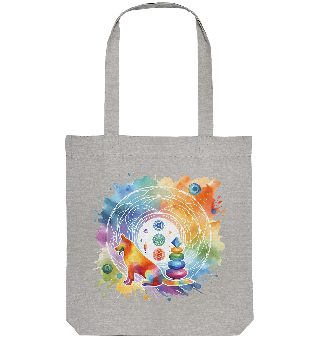 Chakra Art mit Hund Aquarell  - Organic Tote-Bag