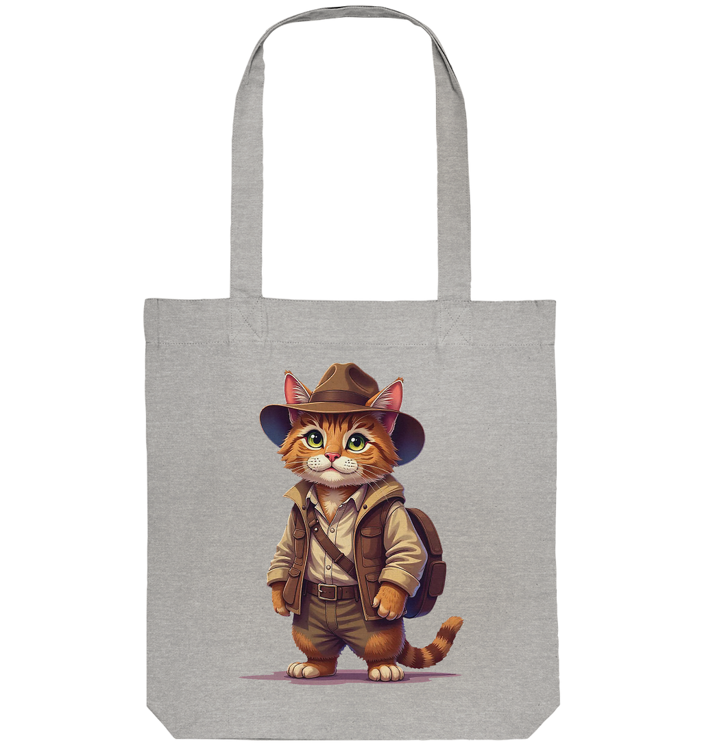 Abenteurer Katze Cartoon  - personalisierbar - Organic Tote-Bag