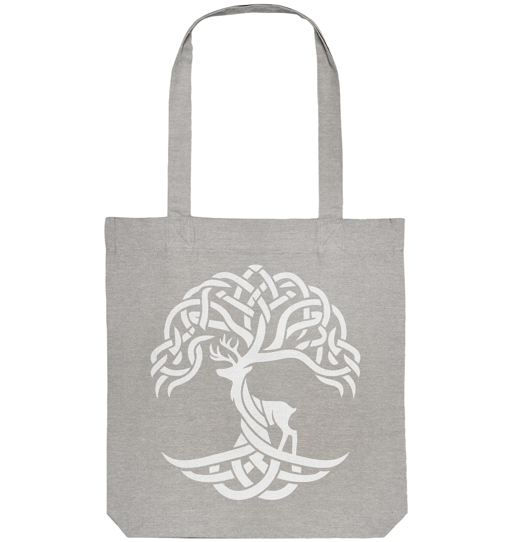 Keltischer Lebensbaum mit Hirsch - Organic Tote-Bag