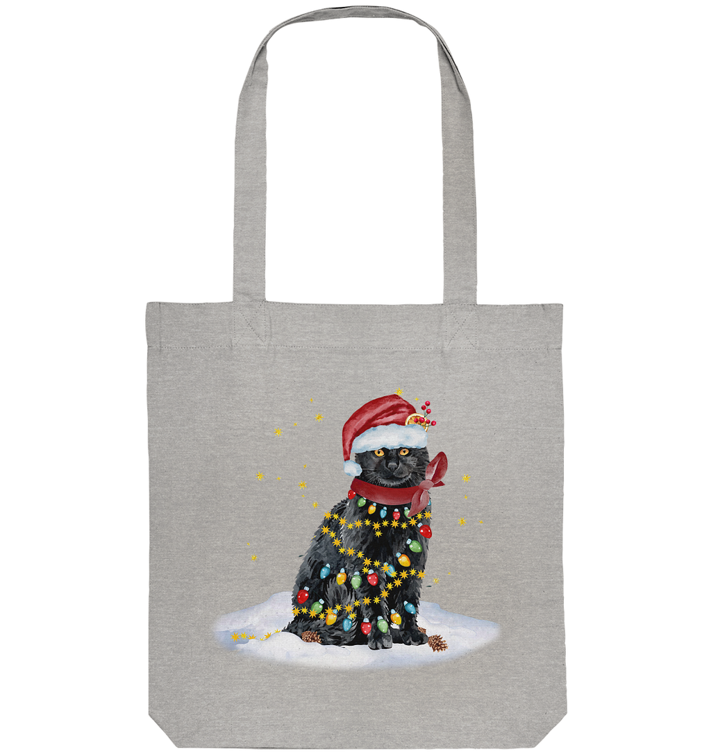 Lustige Weihnachts Katze Zeichnung - Organic Tote-Bag