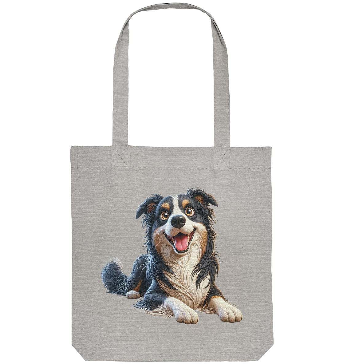 Border Collie Cartoon - personalisierbar - Organic Tote-Bag
