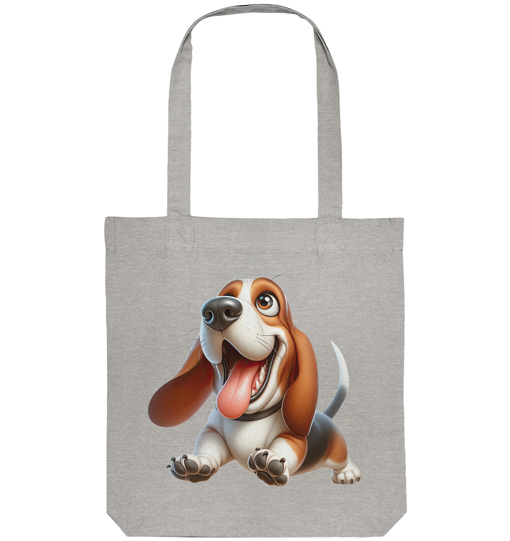 Basset Hound Cartoon personalisierbar - Organic Tote-Bag
