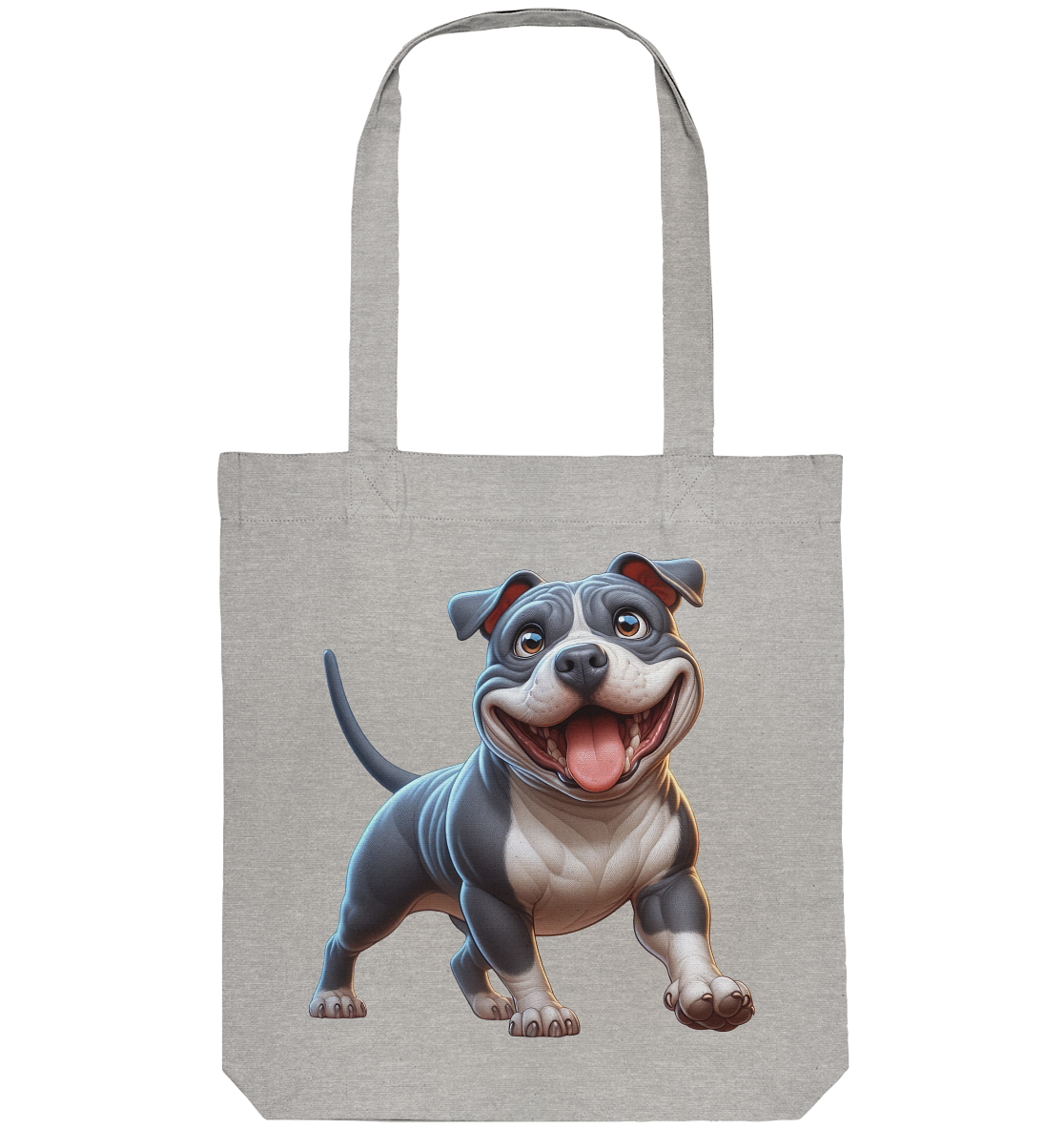 Pittbull Cartoon Hund personalisierbar - Organic Tote-Bag