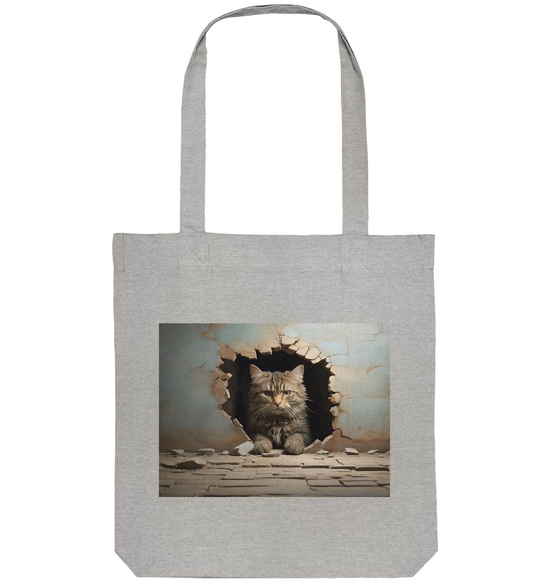 Katze durch wand - Organic Tote-Bag