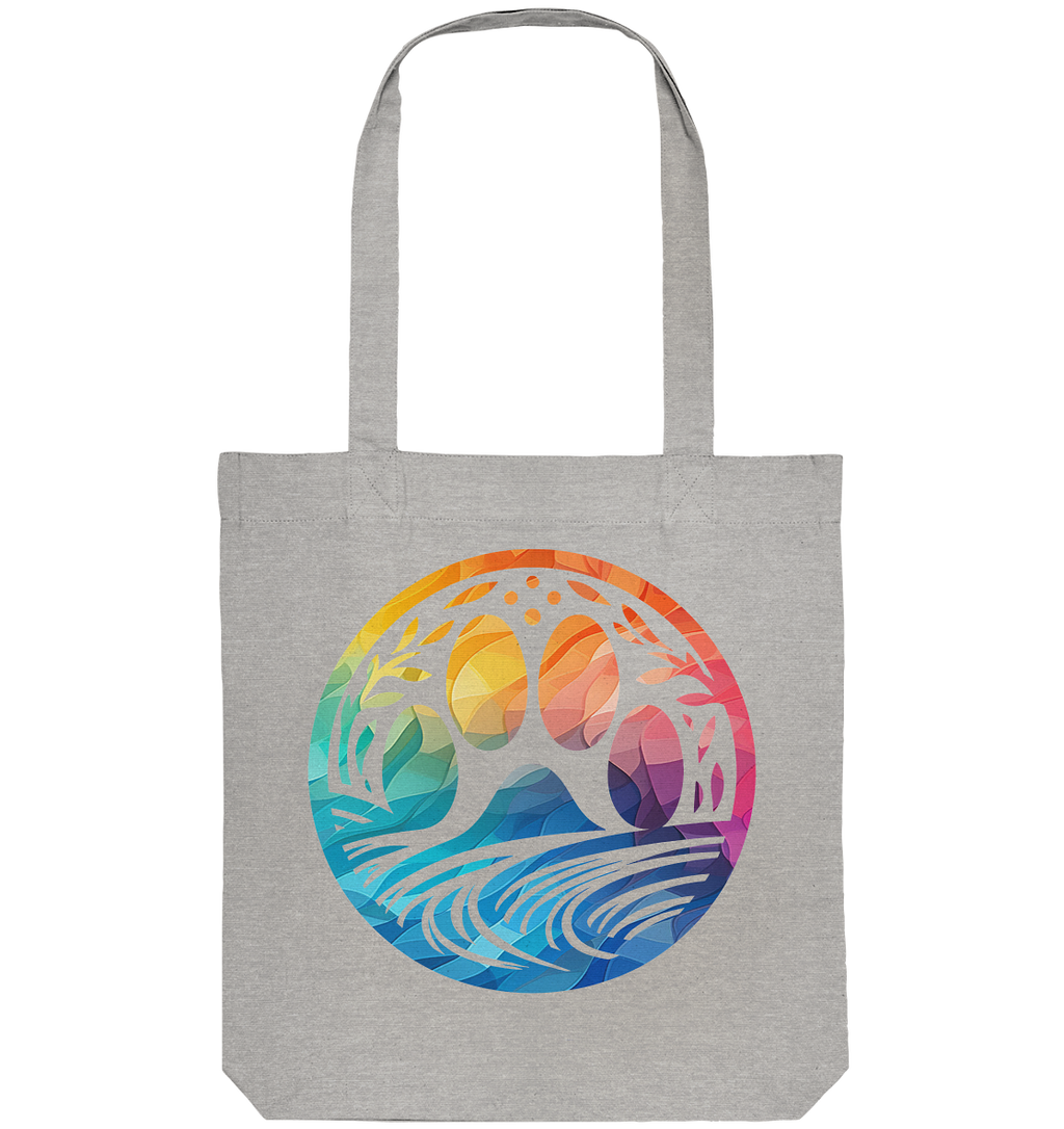 Modern Design Pfote mit regenbogenartigen Farbverlauf  - Organic Tote-Bag