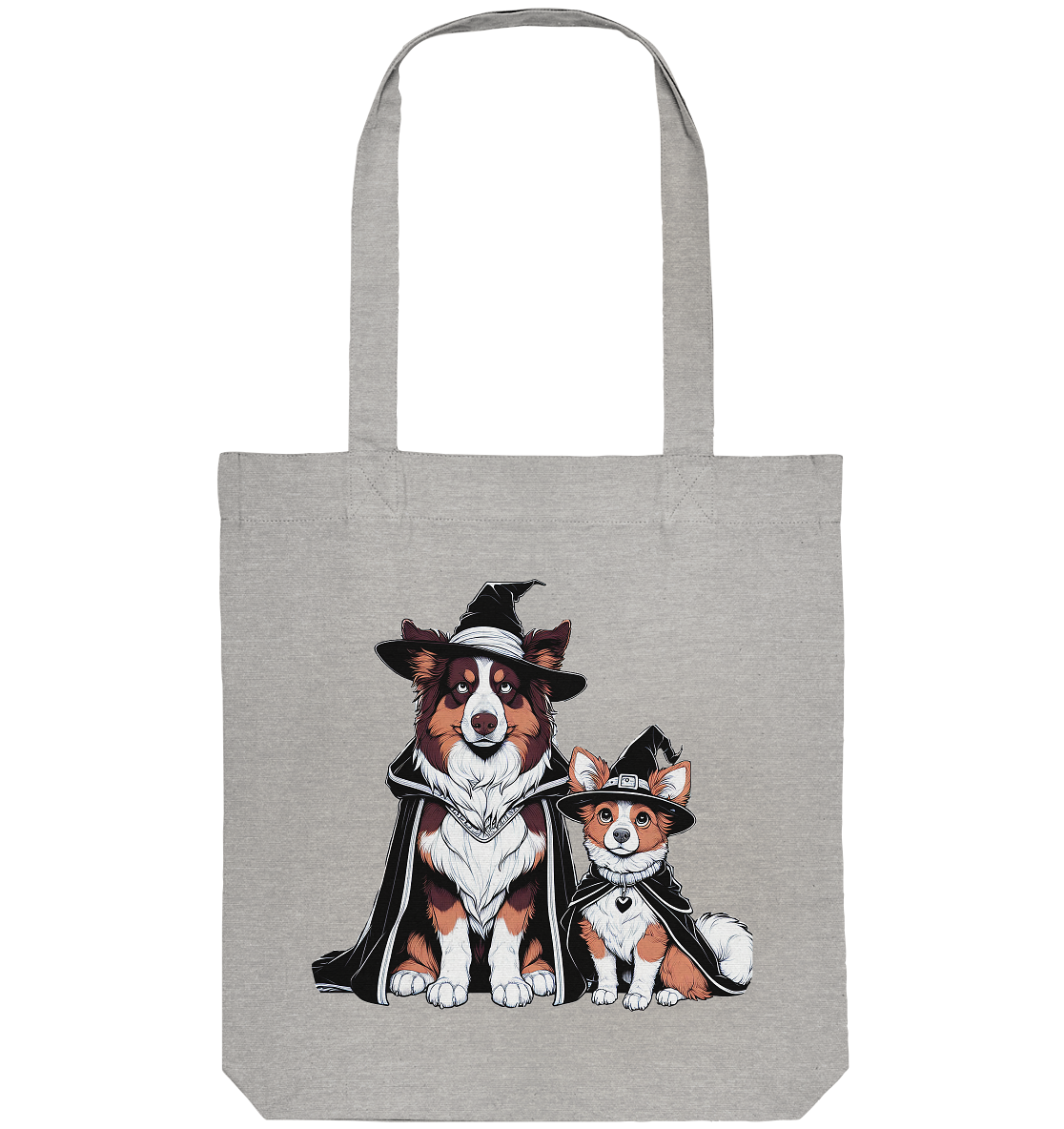 Halloween Wizard Hunde Terrier und Australian Sheppard  - Organic Tote-Bag