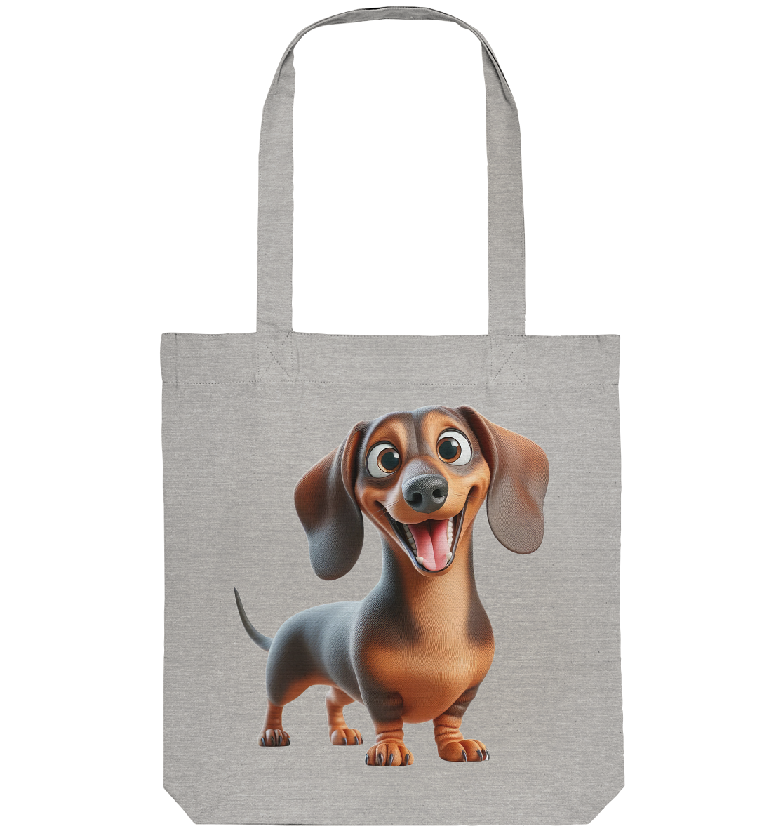Happy Dackel Cartoon - personalisierbar - Organic Tote-Bag