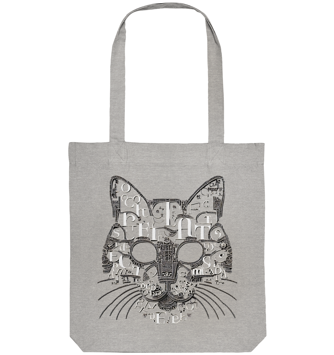 katzenkopf modernes design Buchstaben - Organic Tote-Bag