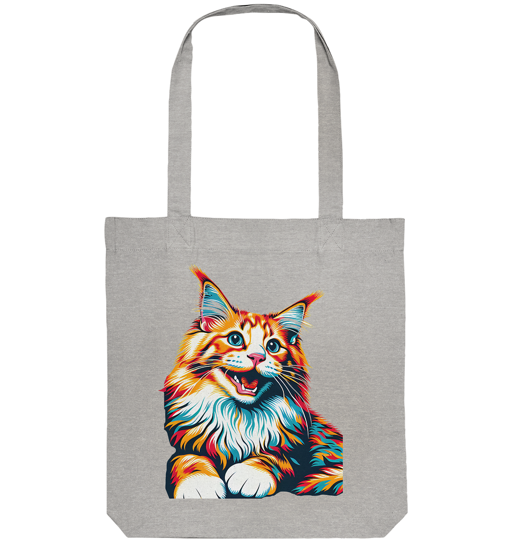 Maine Coon Katze Pop Art - personalisierbar - Organic Tote-Bag