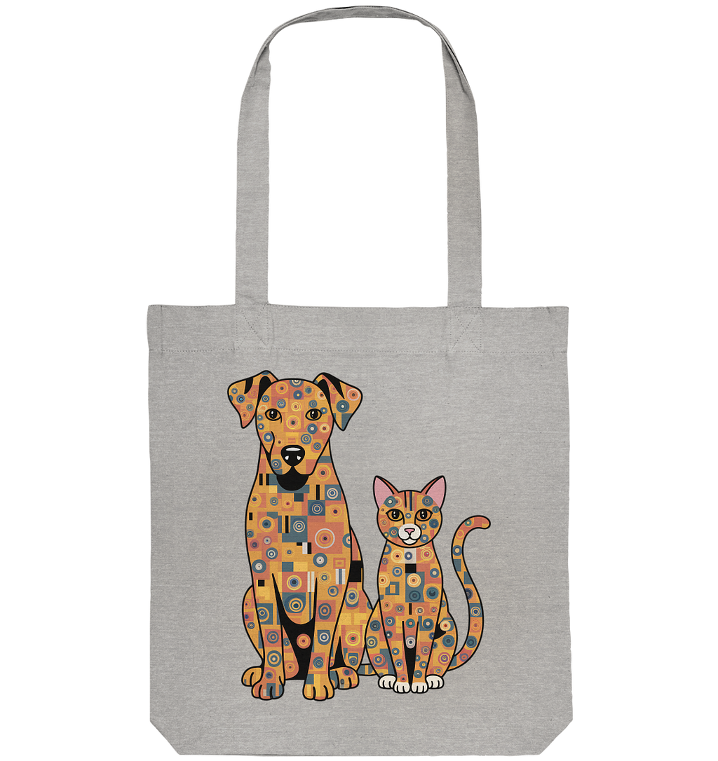 Illustration Hund und Katze in Klimt  Style - Organic Tote-Bag