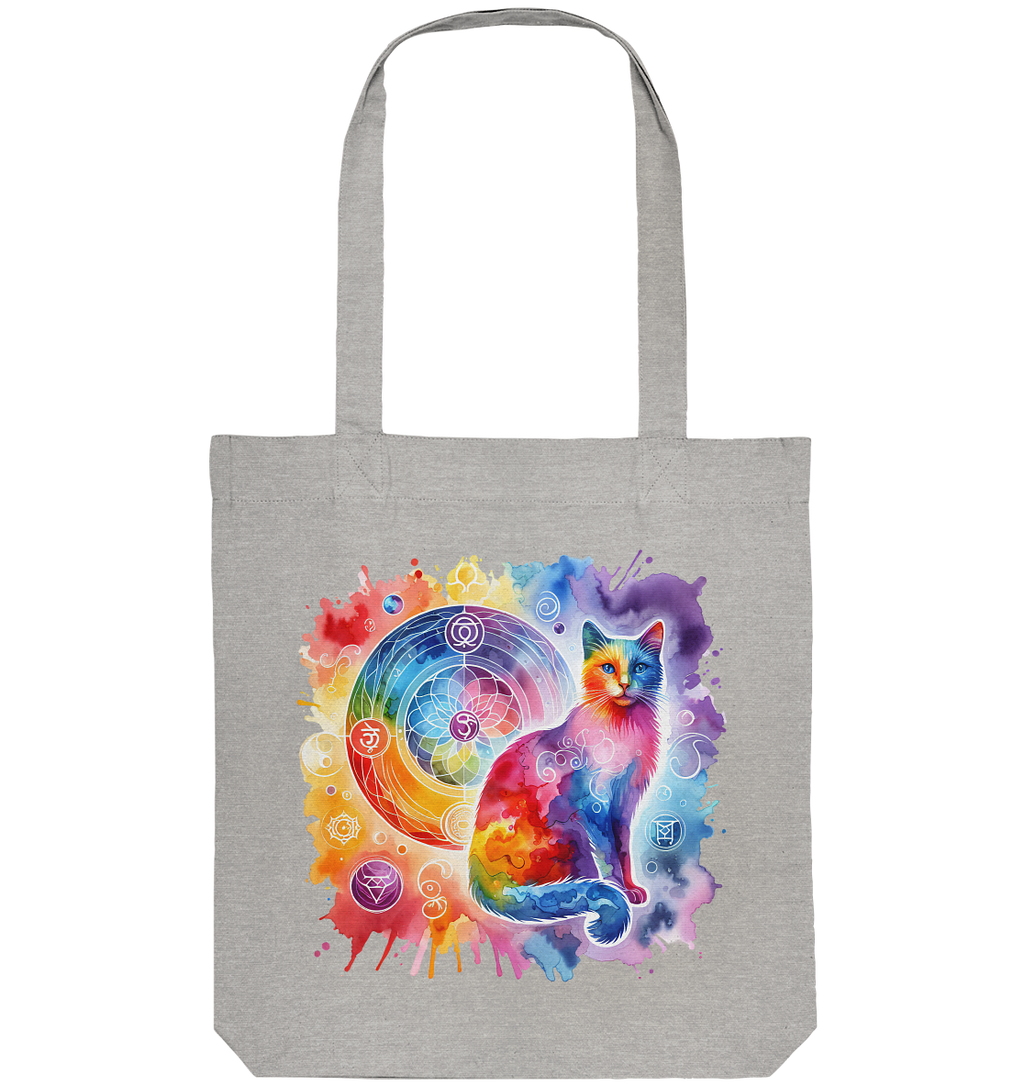 Shakra Design mit Katze - Organic Tote-Bag