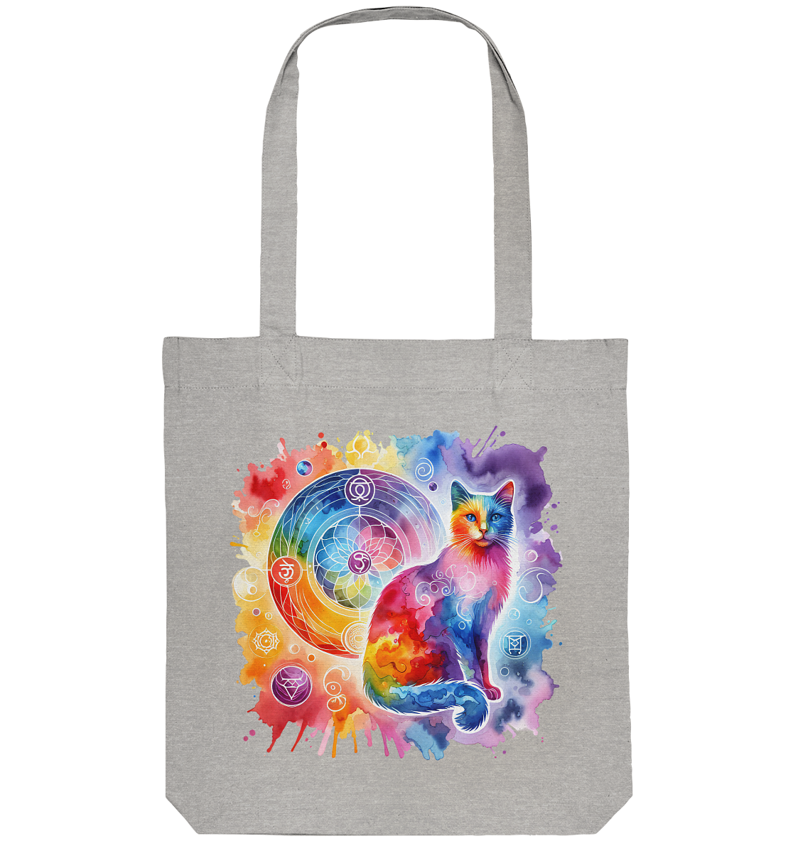 Shakra Design mit Katze - Organic Tote-Bag