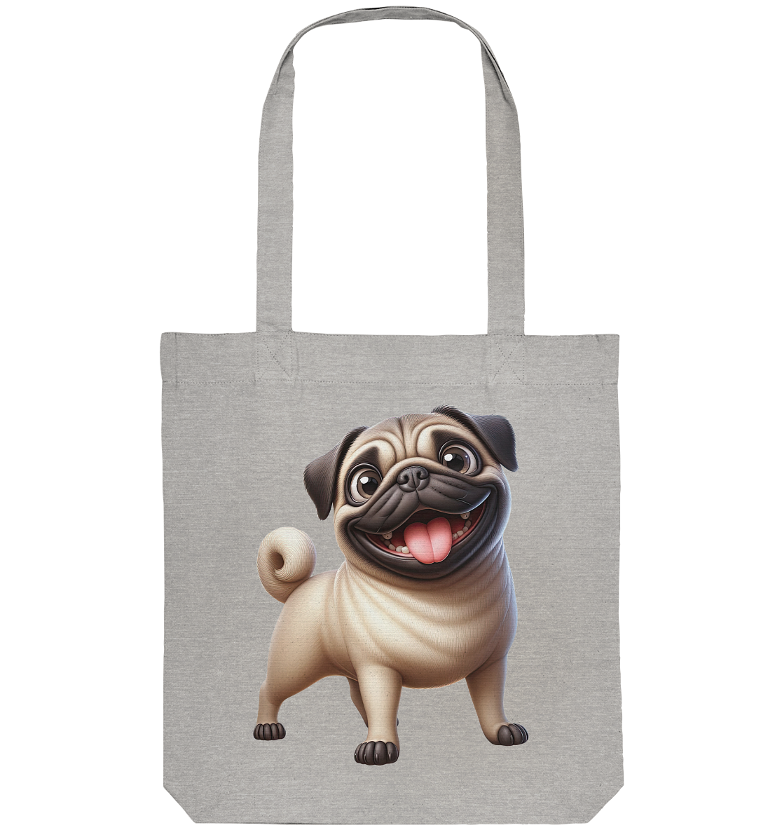 Mops Cartoon - personalisierbar - Organic Tote-Bag