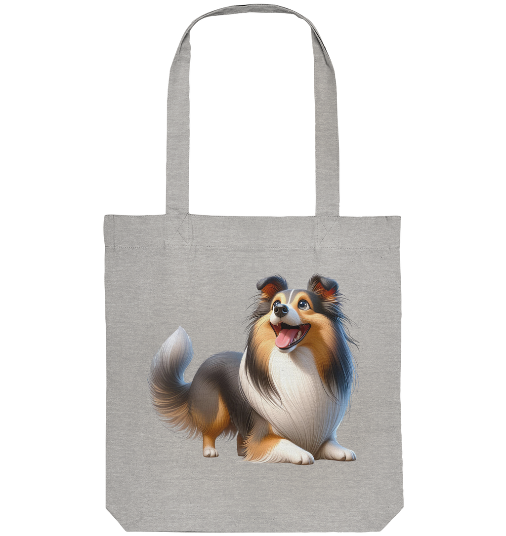 Shetland Sheepdog cartoon personalisierbar - Organic Tote-Bag