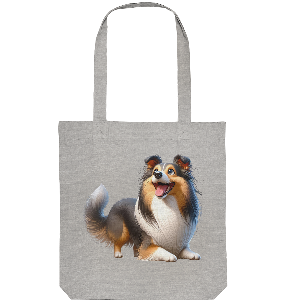 Shetland Sheepdog cartoon personalisierbar - Organic Tote-Bag